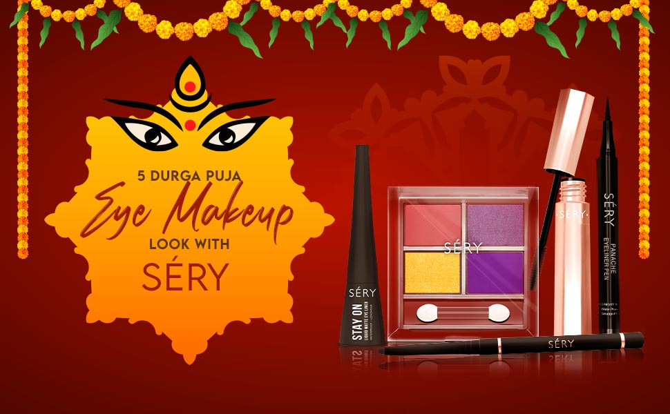 Create 5 Durga Puja Eye Makeup Look with SÉRY Products
