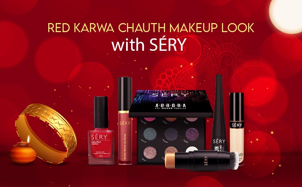 Red Karwa Chauth Makeup Look with SÉRY